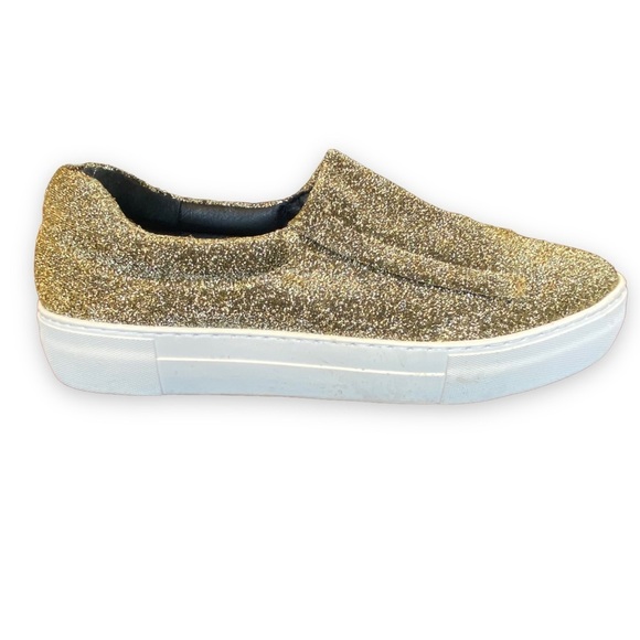 Renvy Shoes - Renvy Gold Glitter Shimmery Slip On Loafer Sneaker Women's Size 10